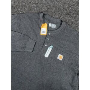 New Carhartt Relaxed Fit Heavyweight Long Sleeve Henley Thermal Shirt Men Medium
